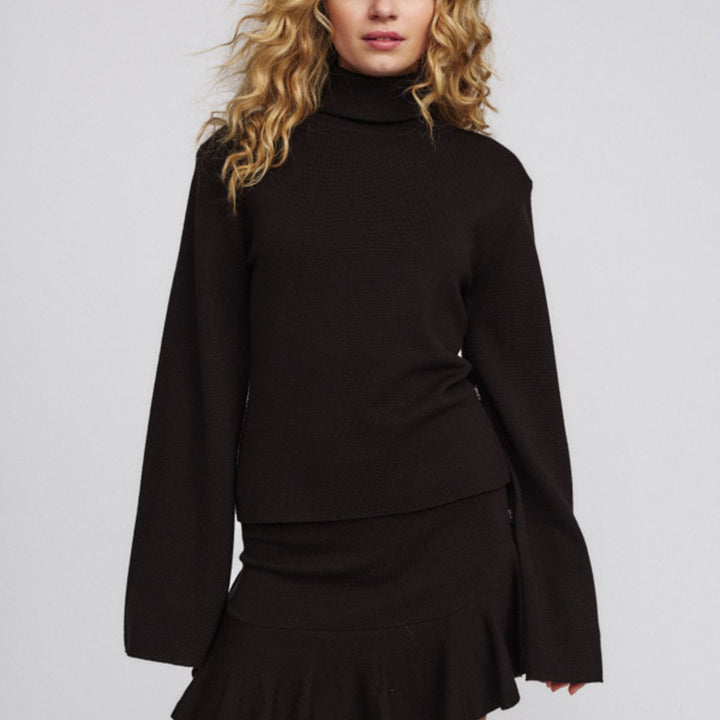 ELLA & IL Poneh Merion Sweater Dark Brown - genser fra ELLA & IL
