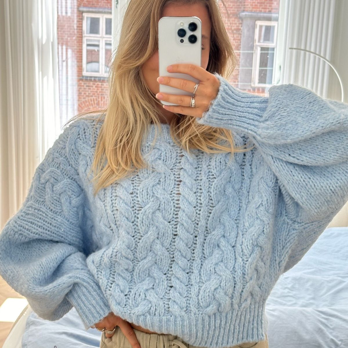 Light fashion blue sweater