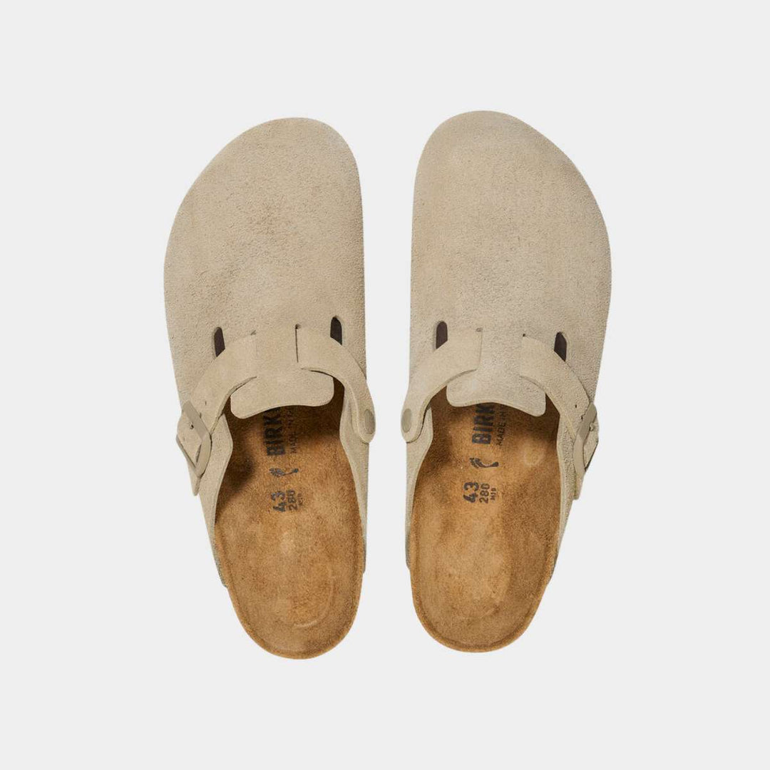 Birkenstock Boston Suede Smal Faded Khaki W