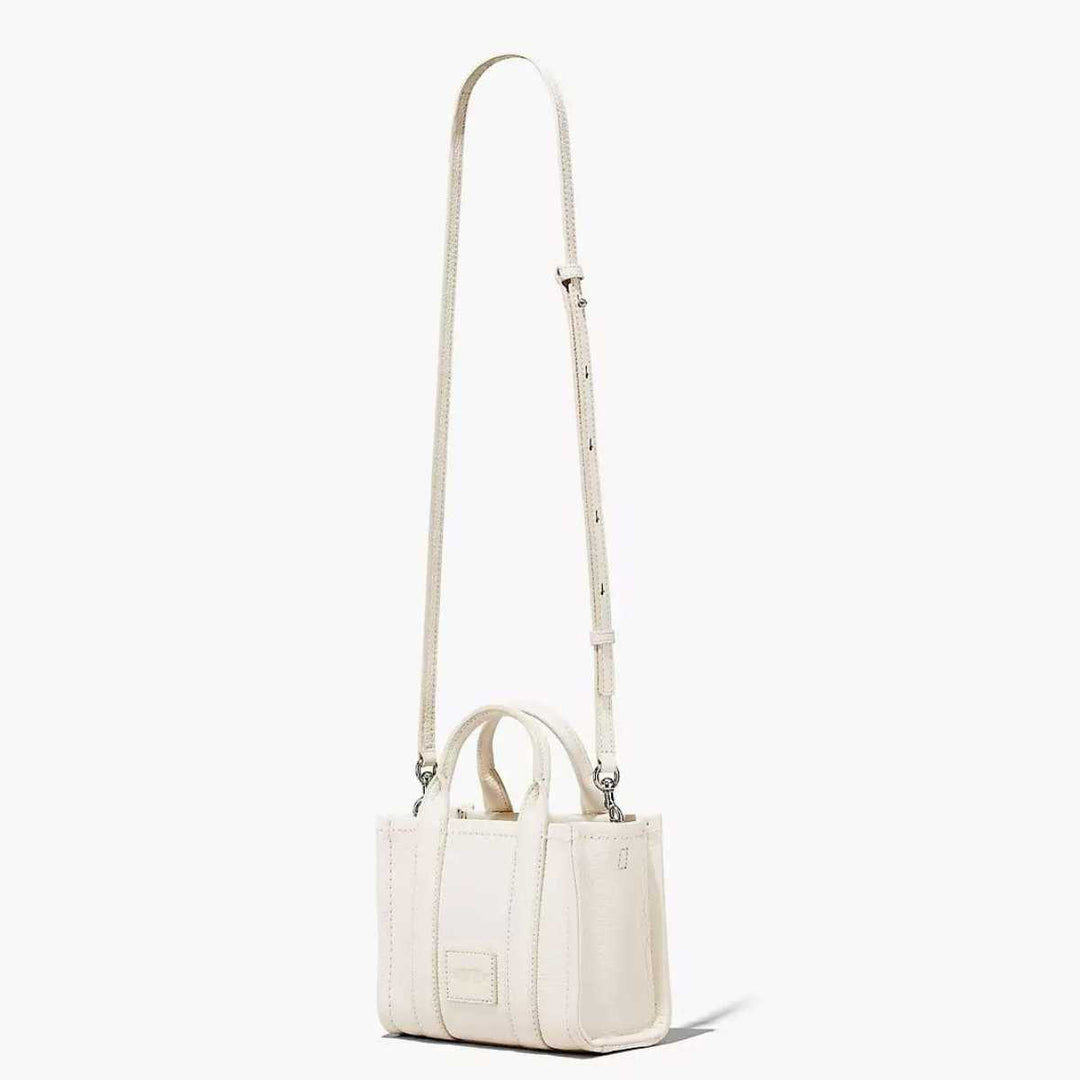 Marc Jacobs The Leather Tote Bag Mini Cotton/Silver