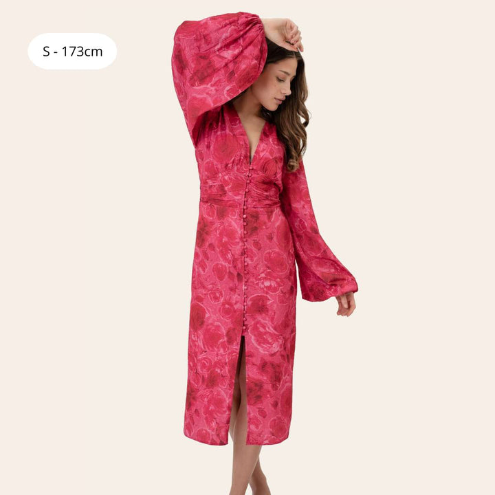 BYIC AdaIC Long Dress Soft Rose Print
