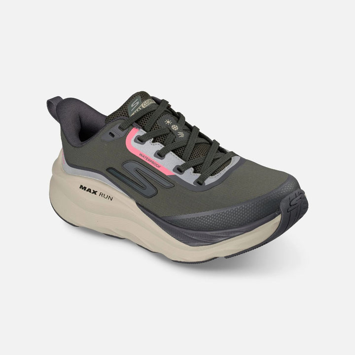 Skechers Max Cushioning Max Run Waterproof Olive W