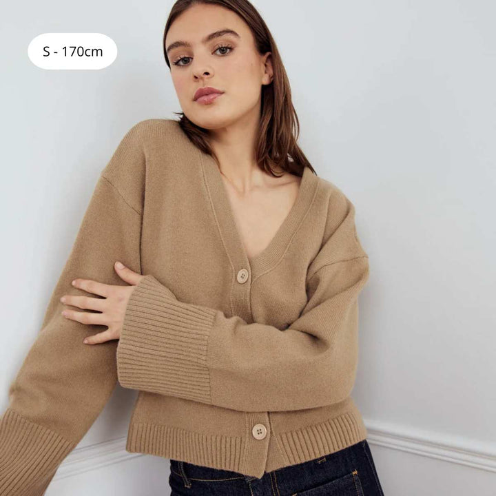 Noella Lenyx Knit Cardigan Timber Brown Melange