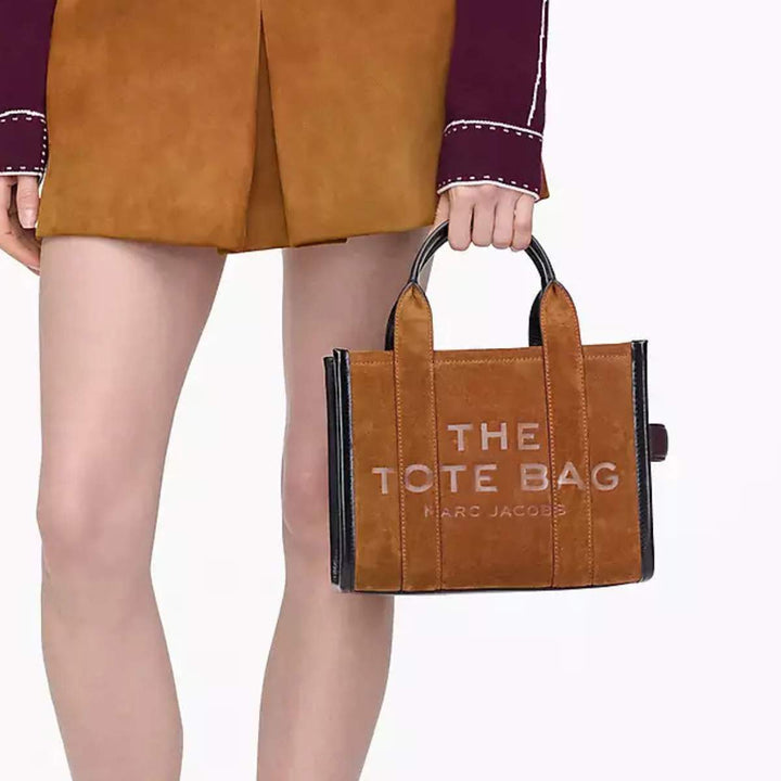 Marc Jacobs The Small Tote Suede Leather Blocked Copper