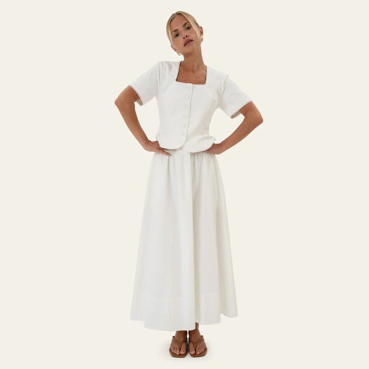 BYIC MilleIC Long Skirt Beige White