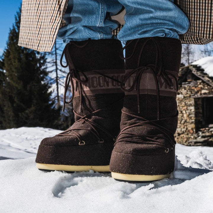 Moon Boot Icon Nubuck Felt Dark Brown