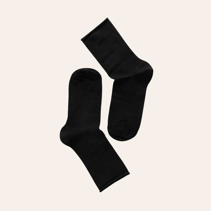 Note Woman Bamboo Roll Top Black 36-41