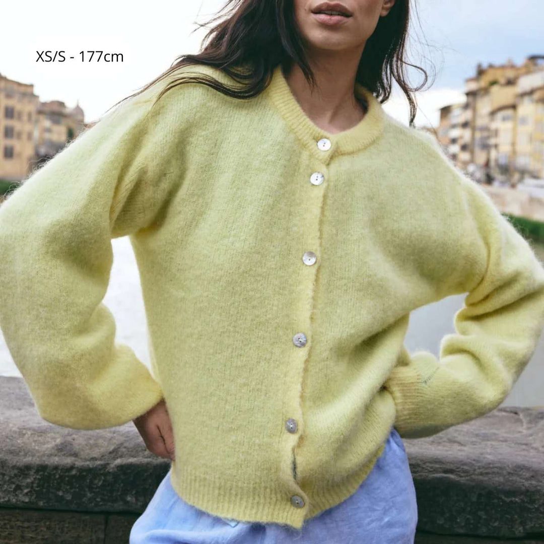 Noella Kae Knit Cardigan Light Yellow