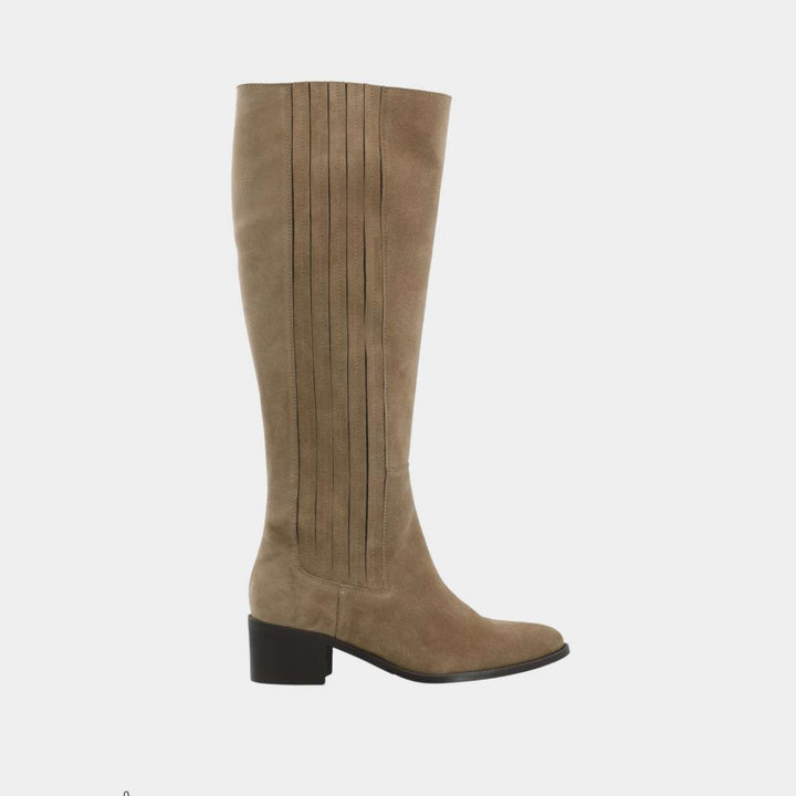 Bianco Biacarol Chelsea Knee High Boot Oily Suede Sand