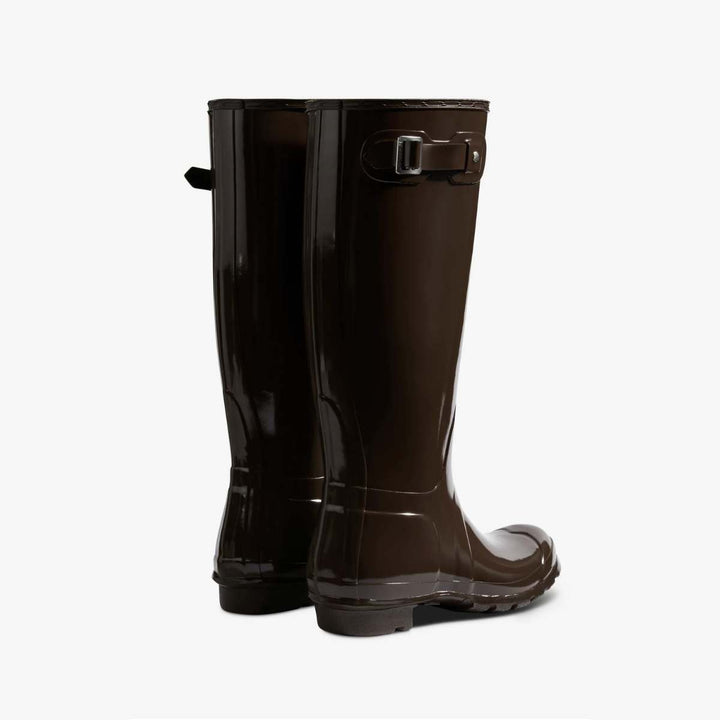Hunter Original Tall Gloss Boots Chocolate Brown