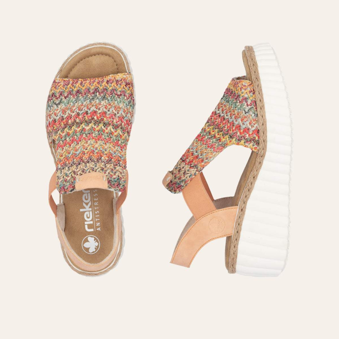 Rieker Kilehælsandal Multi Aprikos W