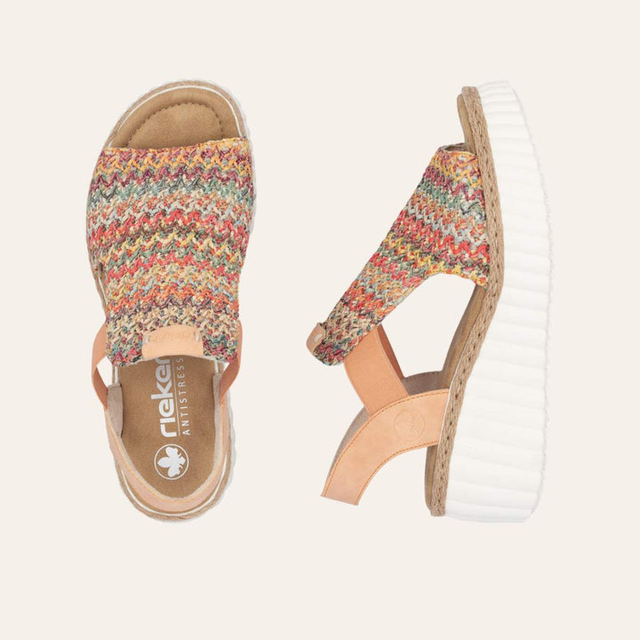 Rieker Kilehælsandal Multi Aprikos W