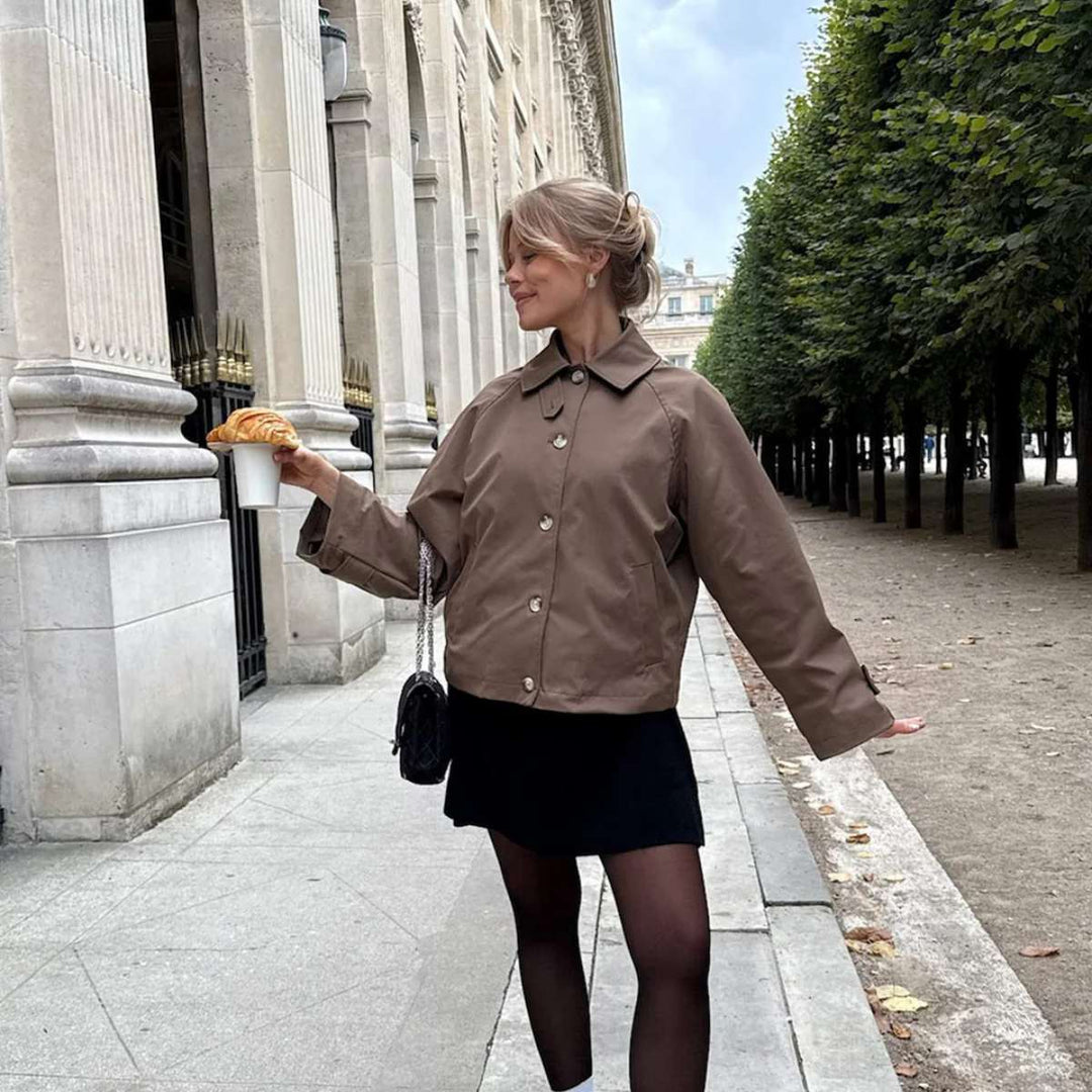 BYICA Avaic Short Trenchcoat Dark Brown