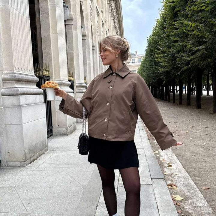 BYICA Avaic Short Trenchcoat Dark Brown