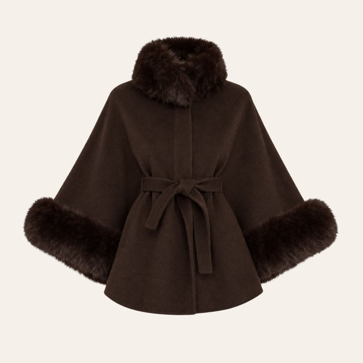 From Paris With Love Short Cape With Belt Brown W