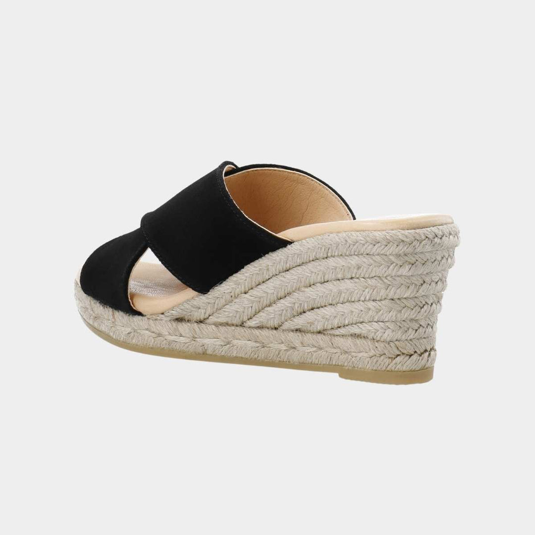 Bianco Biaibiza Wedge Cross Mule Suede Black W