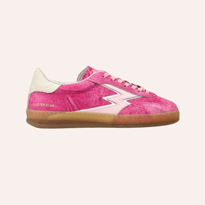 Moa Consept Pink Leather Logo Cherry Scratched Suede