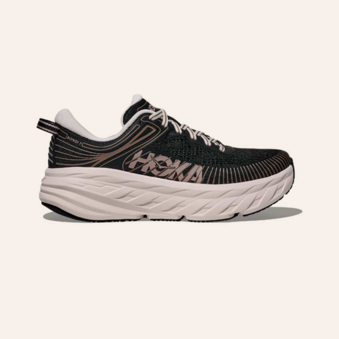 HOKA Bondi 7 Black/Rose Cream W
