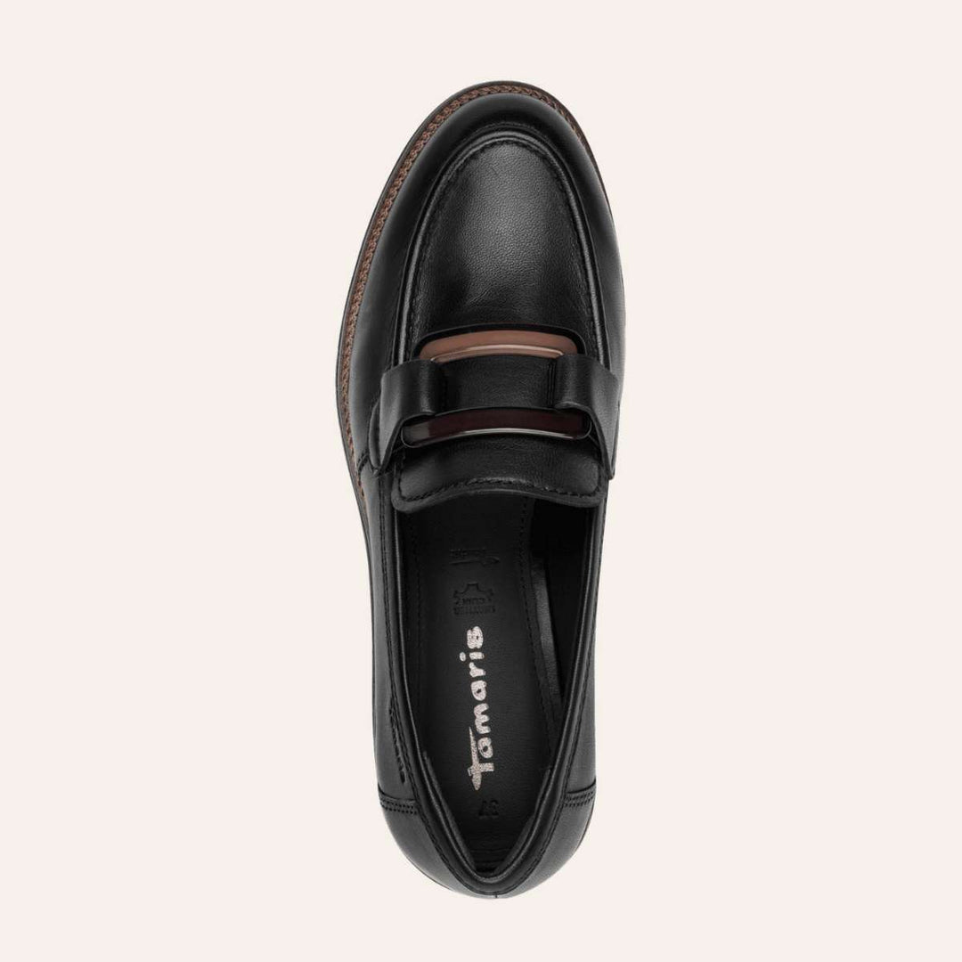 Tamaris Leather Slipper Black W