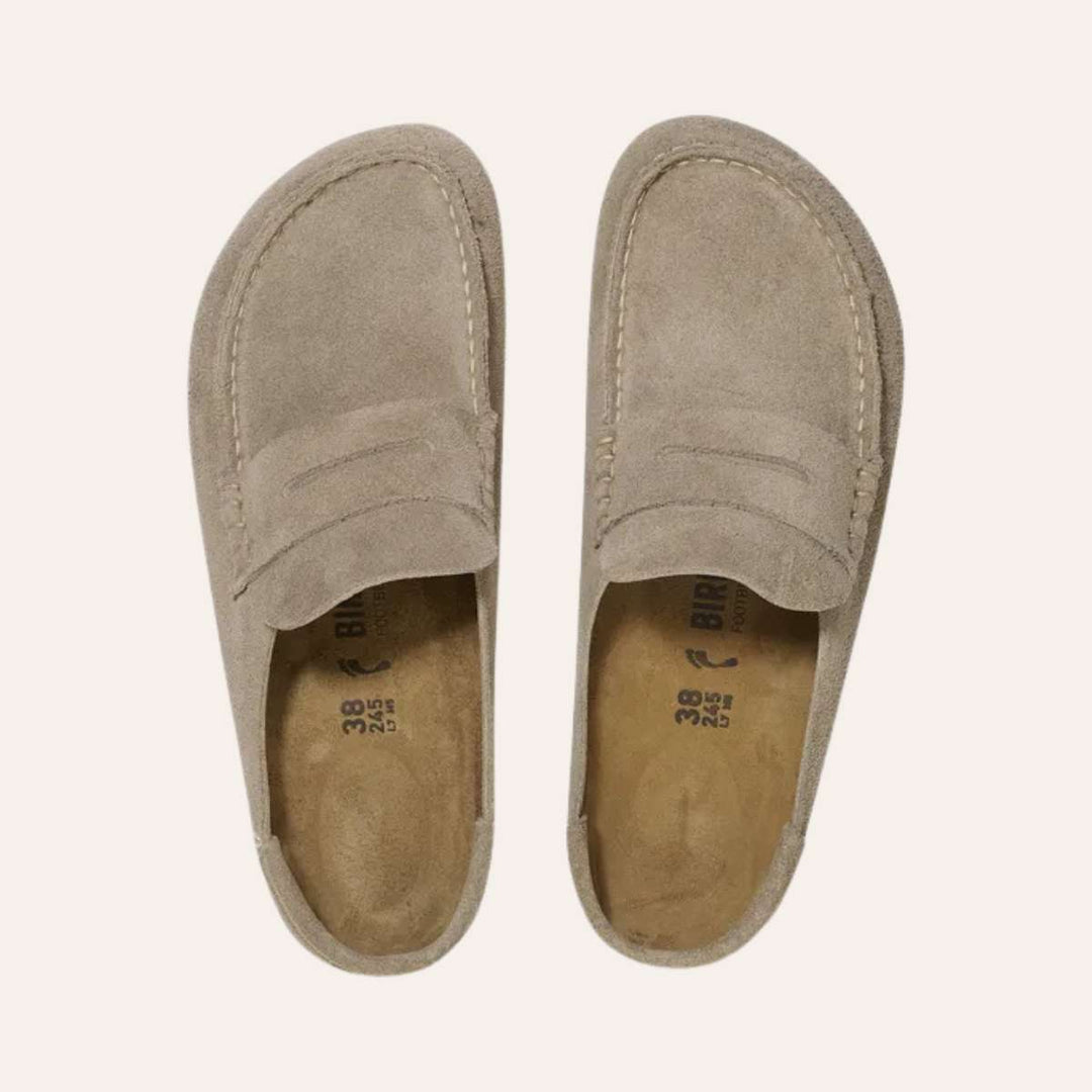 Birkenstock Naples Wrapped Suede Leather Taupe M