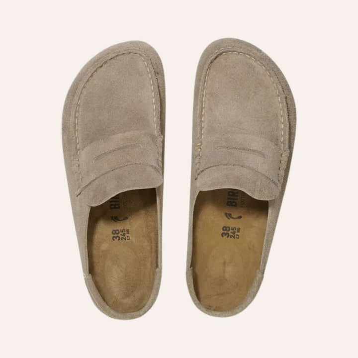 Birkenstock Naples Wrapped Suede Leather Taupe M