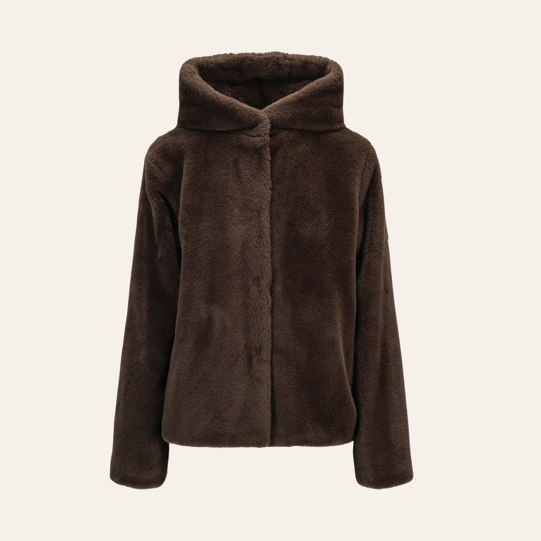 ELLA & IL Charlie Fake Fur Jacket Brown