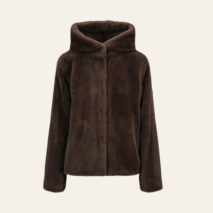 ELLA & IL Charlie Fake Fur Jacket Brown