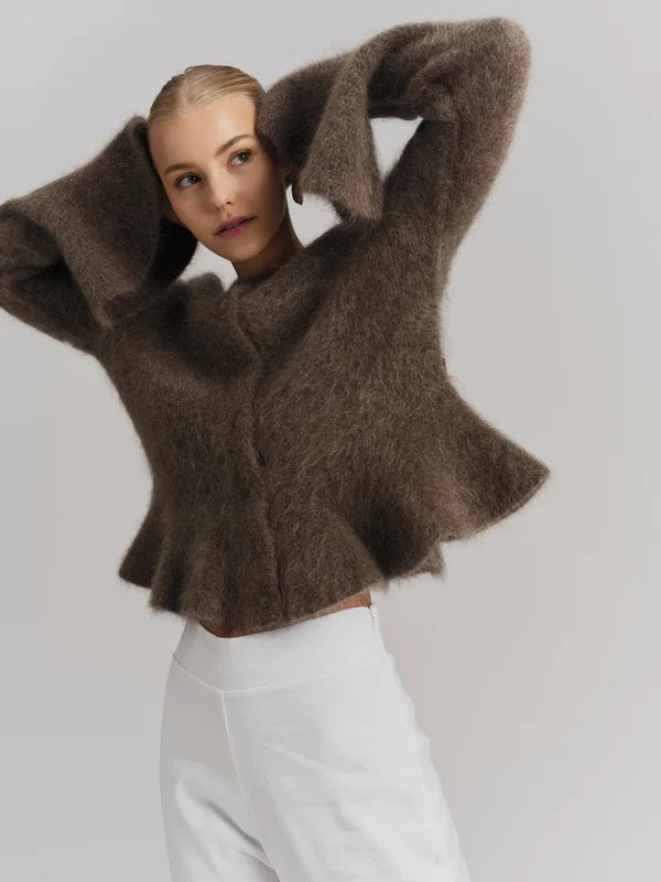 ELLA & IL Maren Chunky Cardigan Brown W