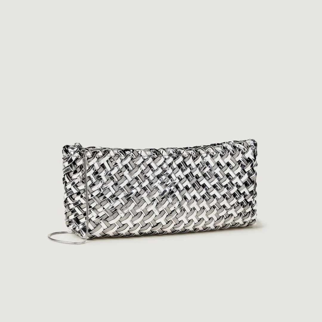 Naghedi Gala Medium Clutch Metallic Pewter