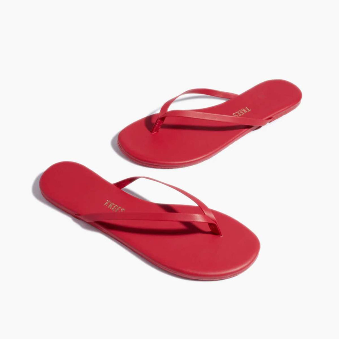 TKEES Solids Flip Flops Red