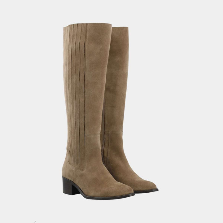 Bianco Biacarol Chelsea Knee High Boot Oily Suede Sand