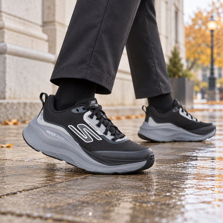 Skechers Max Cushioning Max Run Vorteza Waterproof Black BLK W