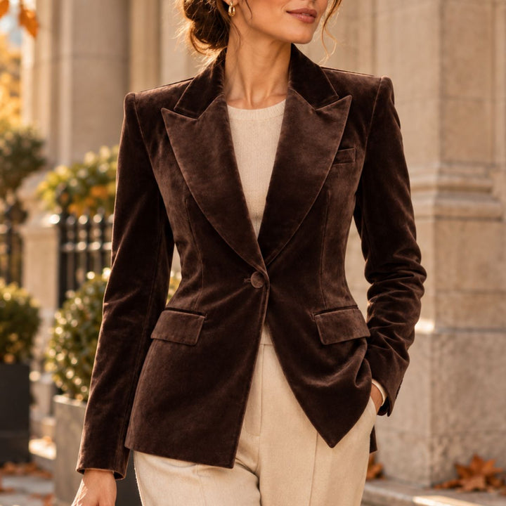 From Paris With Love Velvet Blazer Choco W