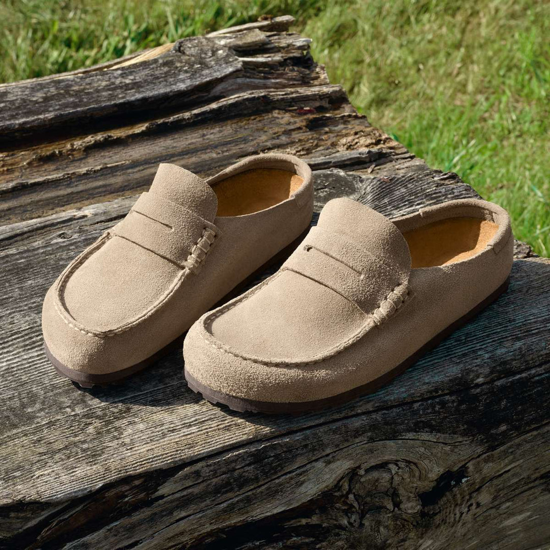 Birkenstock Naples Wrapped Suede Leather Taupe M
