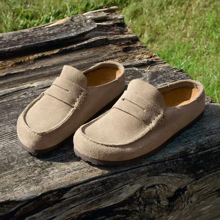 Birkenstock Naples Wrapped Suede Leather Taupe M