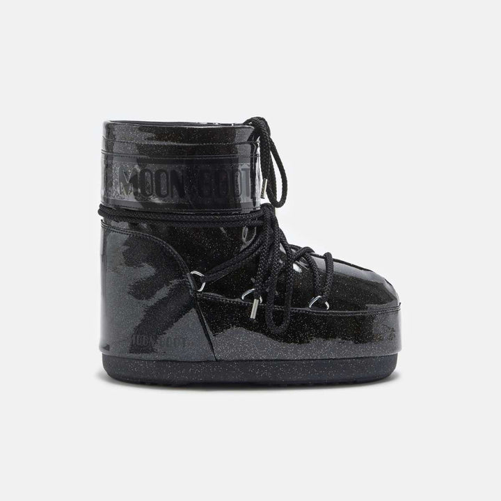 Moon Boots Icon Low Glitter Black W