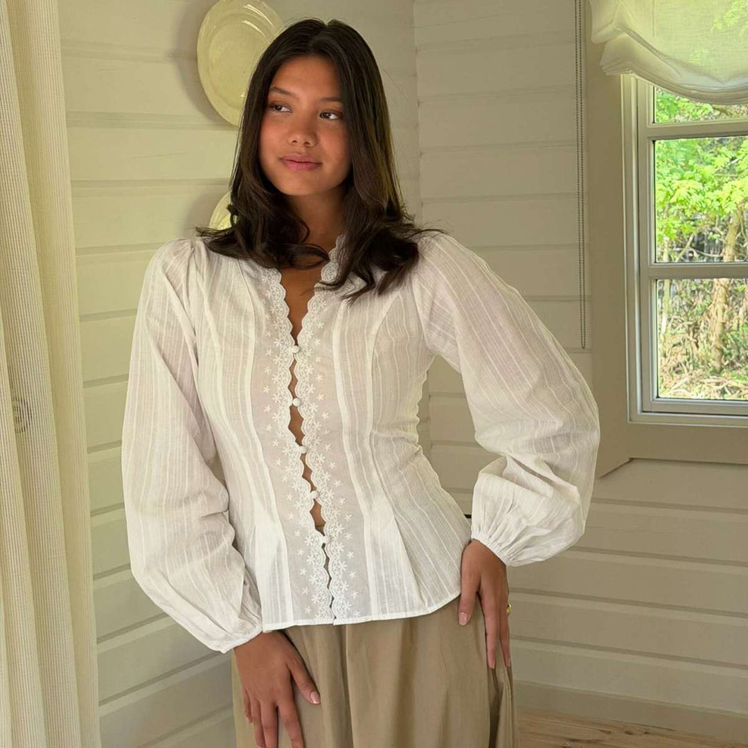 BYIC HazelIC Shirt White Embroidery