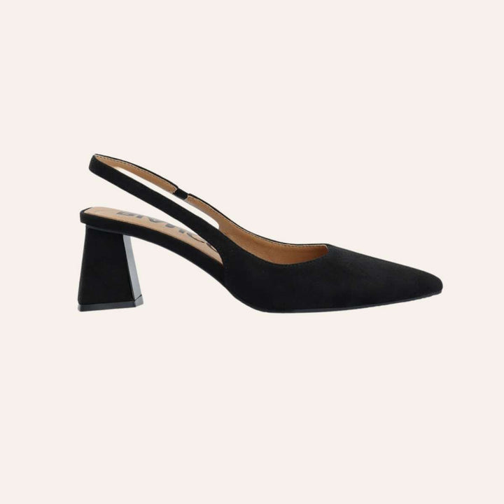 Bianco Biamaralyn Slingback Faux Suede Black W