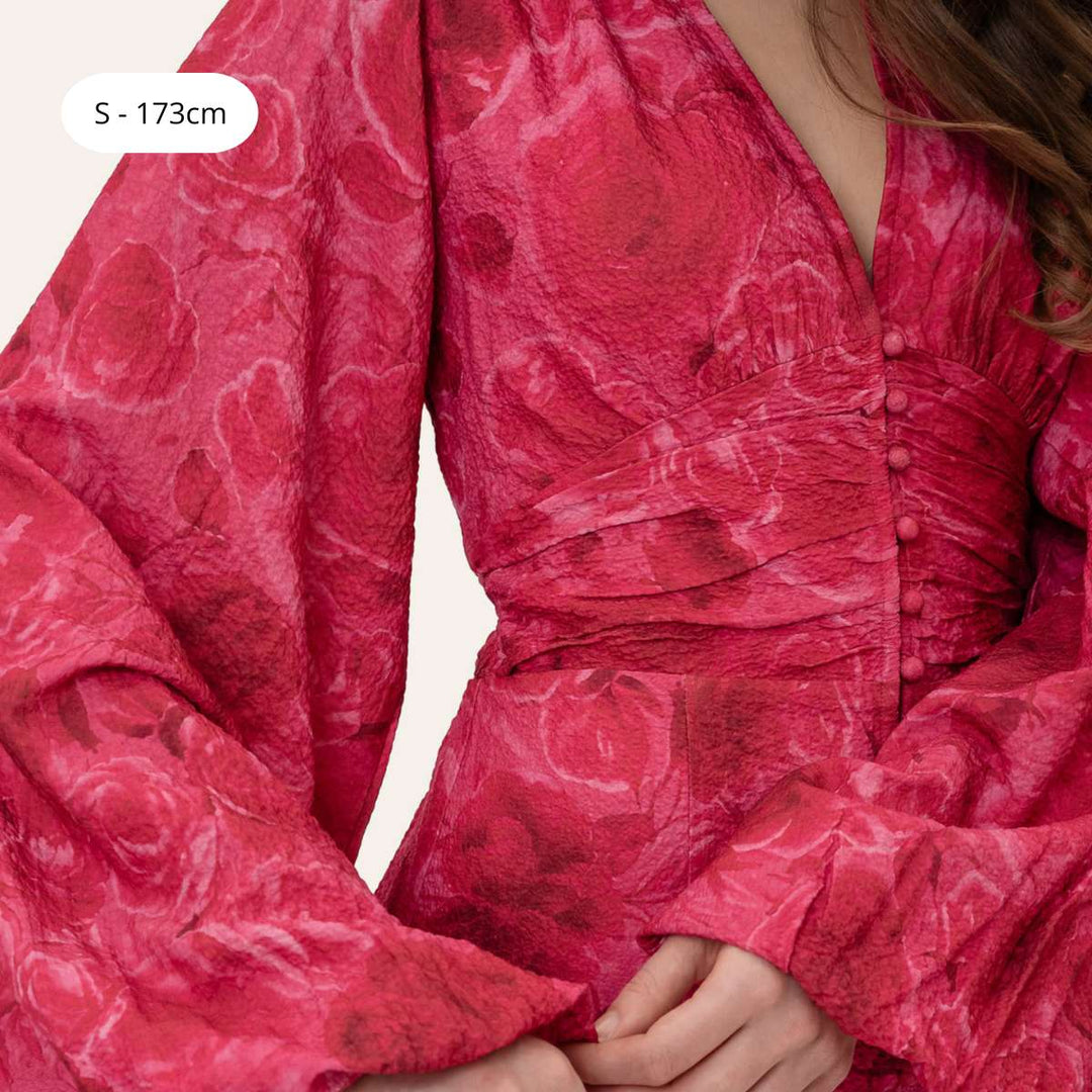BYIC AdaIC Long Dress Soft Rose Print