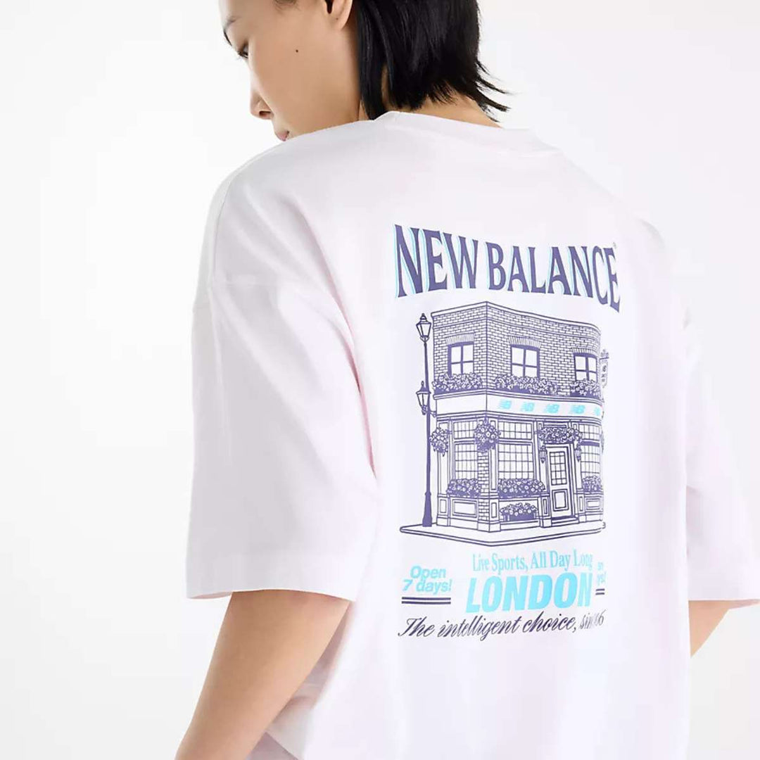New Balance Grab A Bite London Oversized T-Shirt Pink Salt