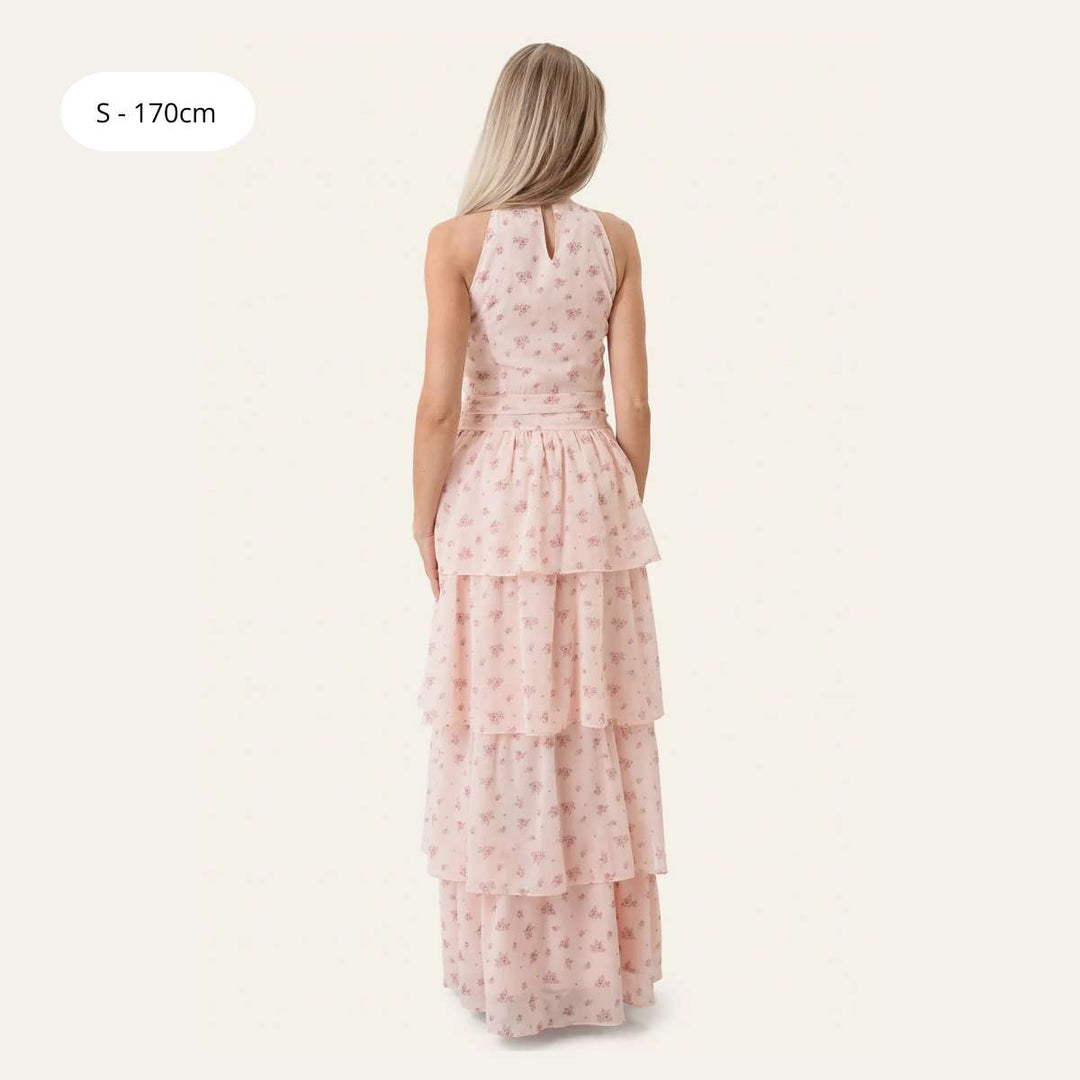 BYIC BelleIC Long Dress Pink Flower Print