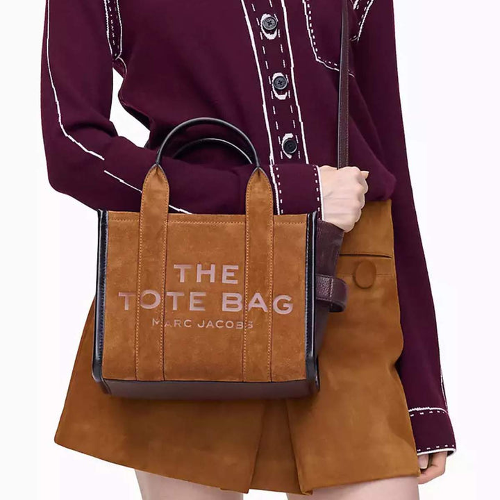 Marc Jacobs The Small Tote Suede Leather Blocked Copper