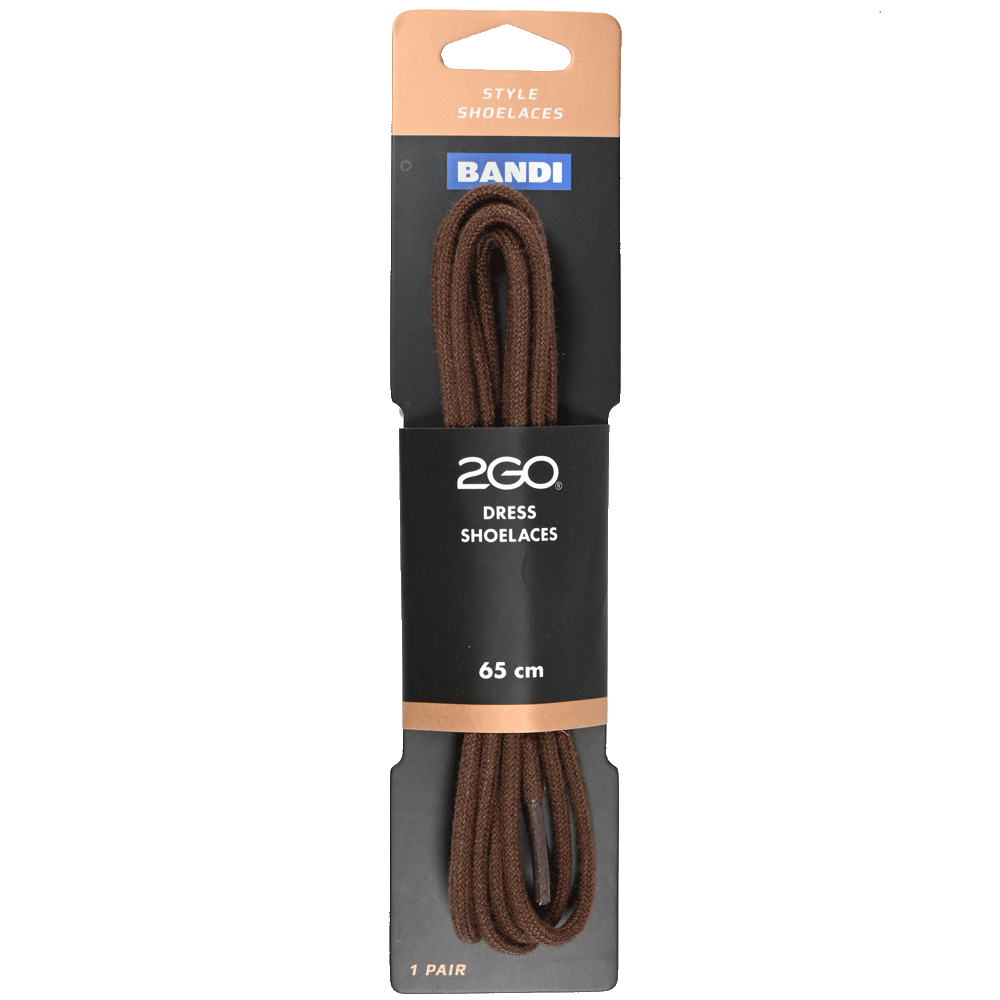 2GO Dress Shoelaces 150 rund Brown 65cm