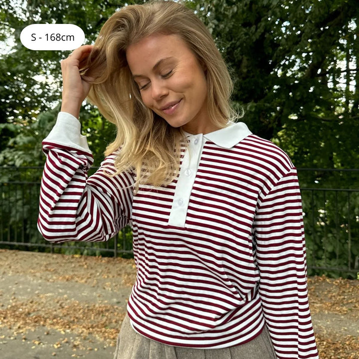 BYIC CarlyIC Polo Bordeaux Stripes