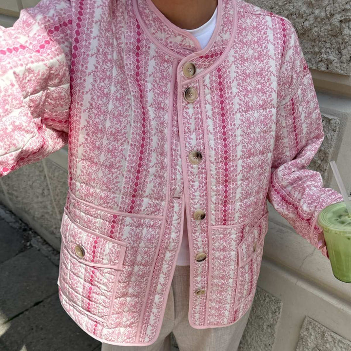 BYIC Emmyic Quilted Jacket Pink Flower Print