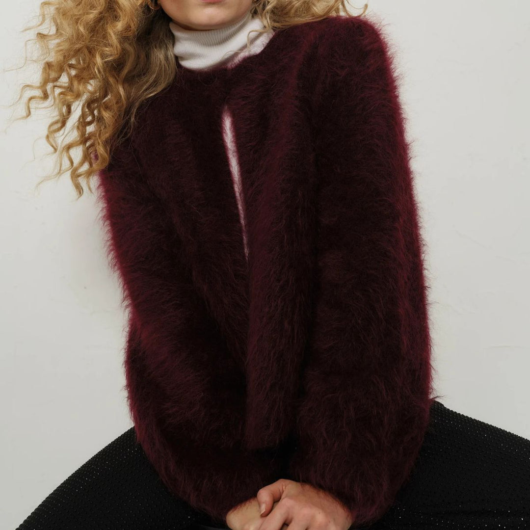 ELLA & IL Amelia Chunky Cardigan Oxblood