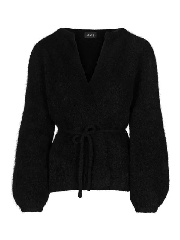 ELLA & IL Fredrikke Chunky Cardigan Black W