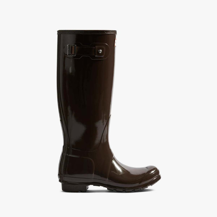 Hunter Original Tall Gloss Boots Chocolate Brown