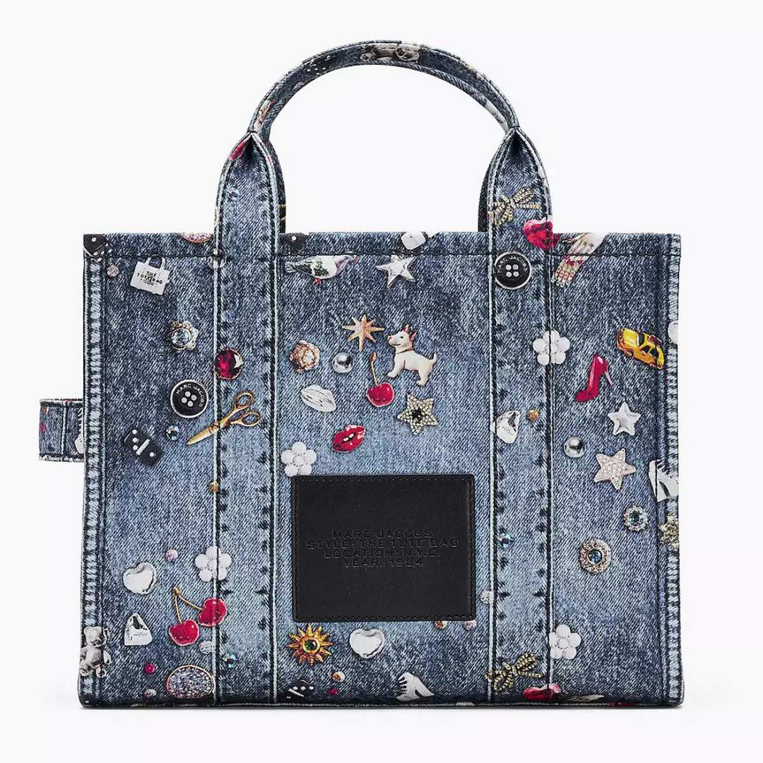 Marc Jacobs The Trompe L'Oeil Trinket Canvas Medium Tote Bag Wash Multi
