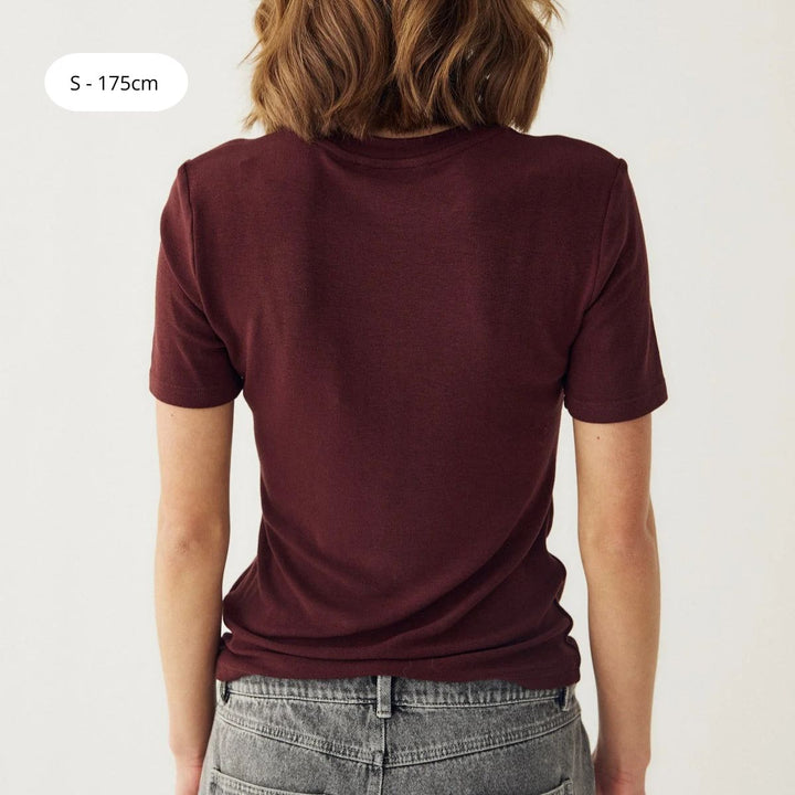 Noella Lidie SS Top Burgundy Melange
